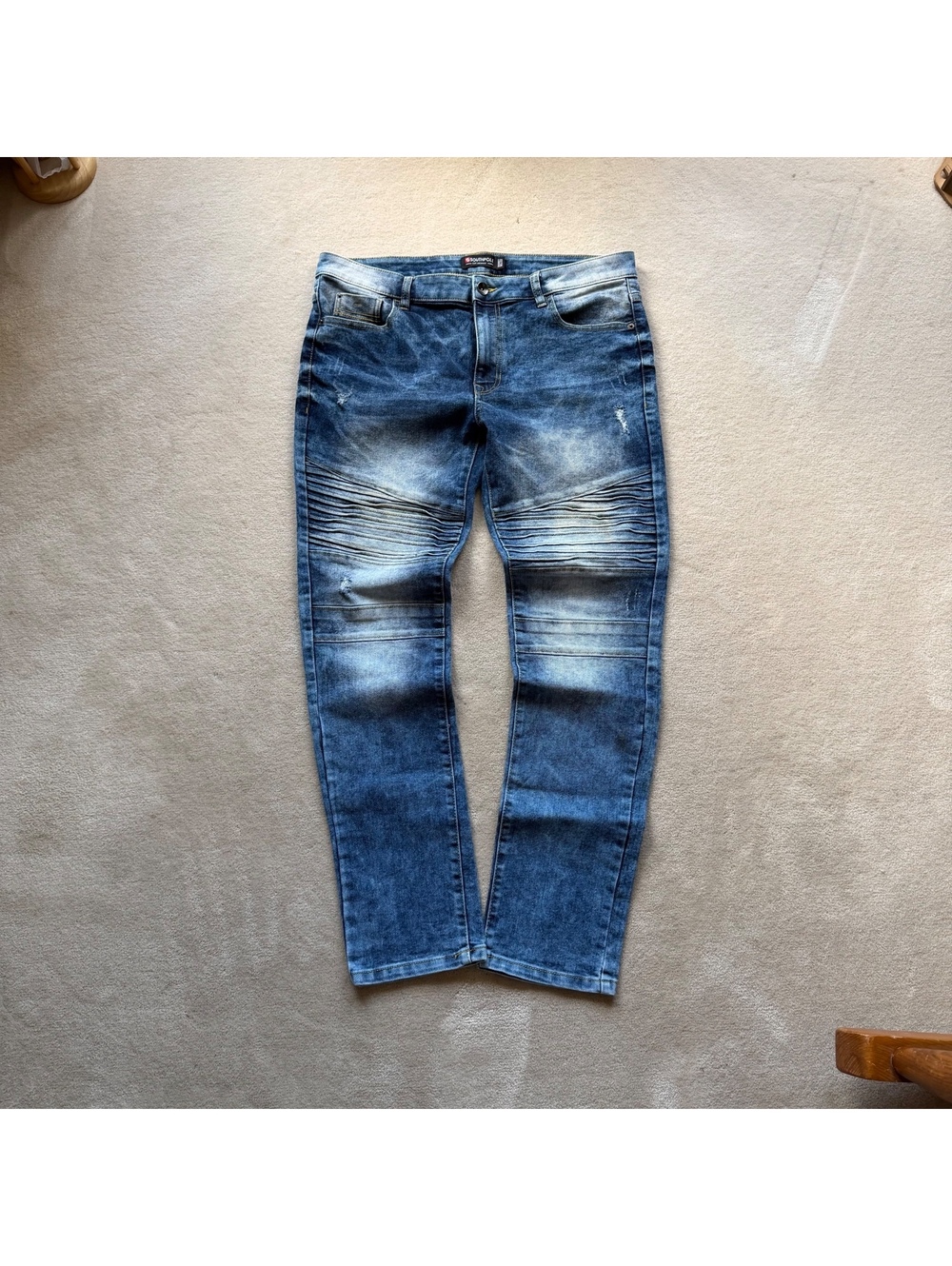 y2k southpole grunge streetwear biker-knee faded jeans